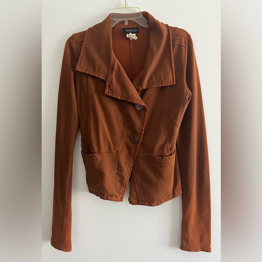 Patrizia Pepe Distressed Rust Brown Blazer